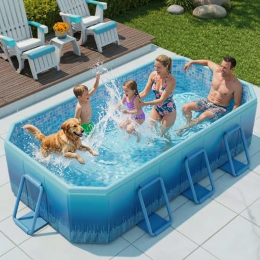Kids Outdoor Frame - Backyard outdoor foldable pool for kids,