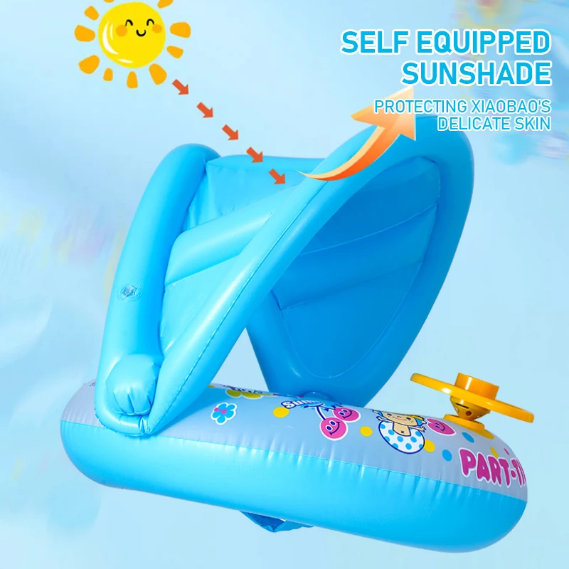 Kids Outdoor Water Toys - Water Floating Swimming Ring with Steering