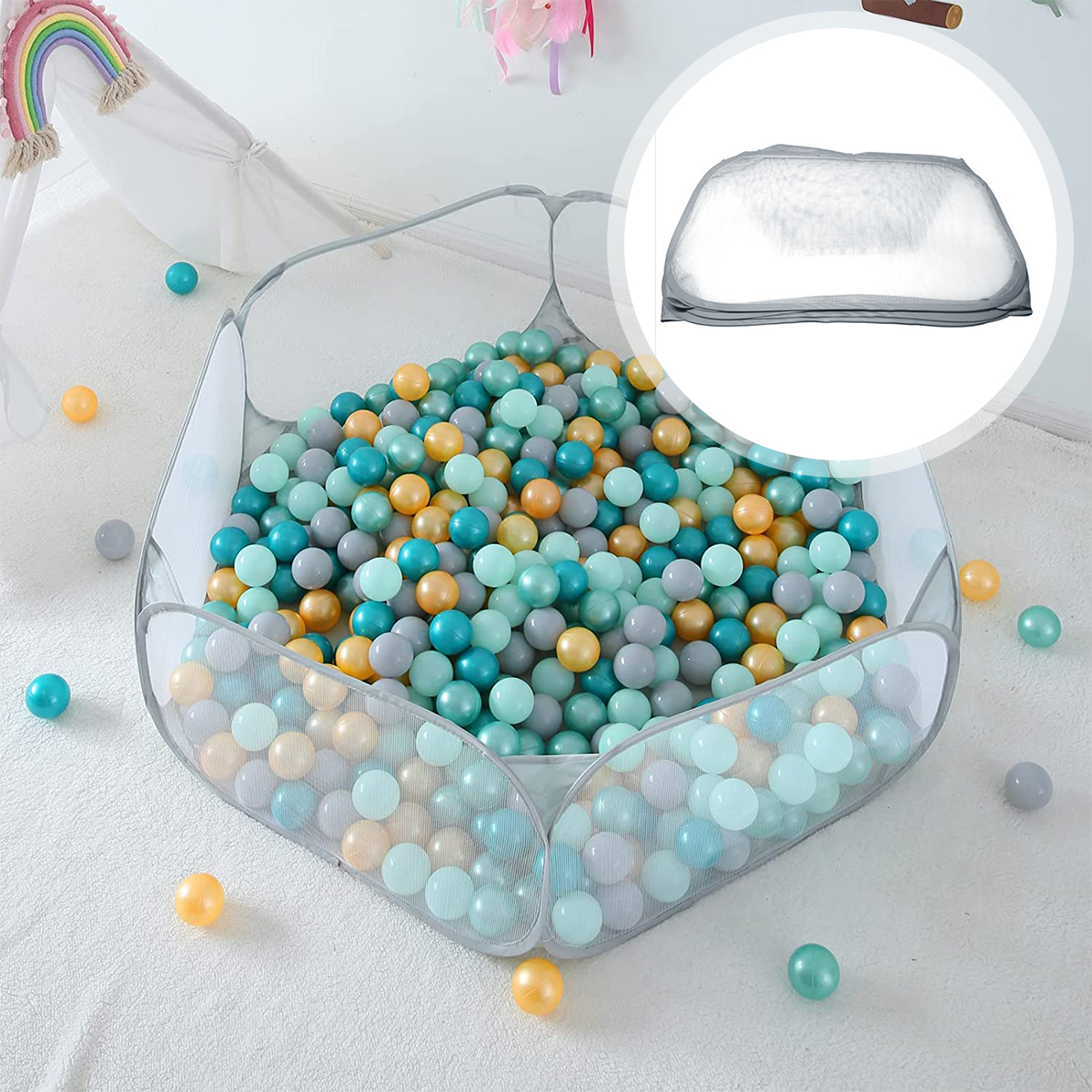 Kids Outdoor Wendy House - Baby Ocean Ball Pool Portable Cute