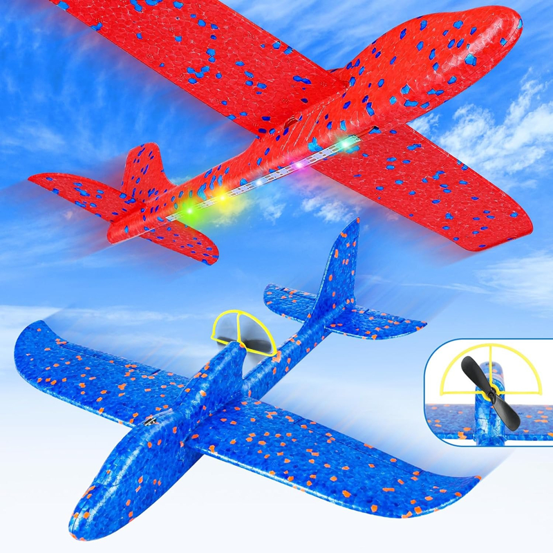 Kids Outdoor Play Equipment - Electric Foam Plane Glider Hand Throw