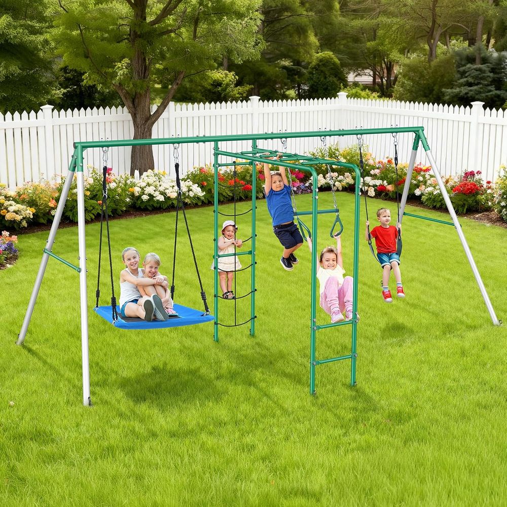 Kids Outdoor Monkey Bar Set - Swing Sets or Backyard with Monkey