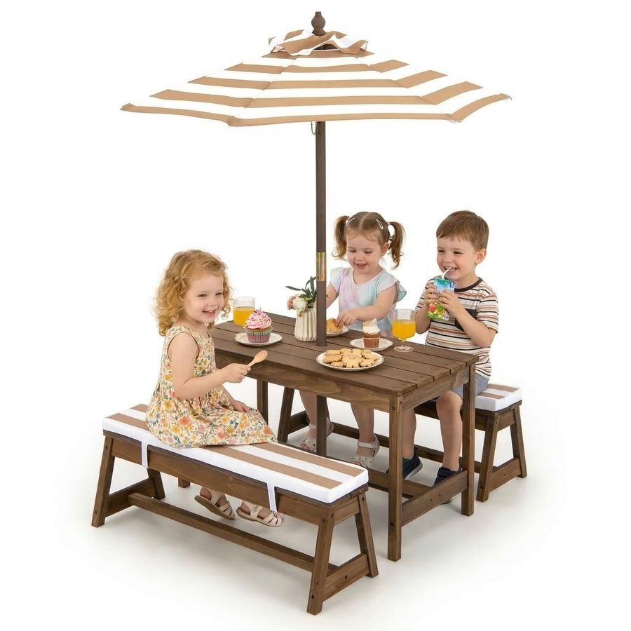 Kids Outdoor Chair And Table - Kids Picnic Table, Toddler Wood Table