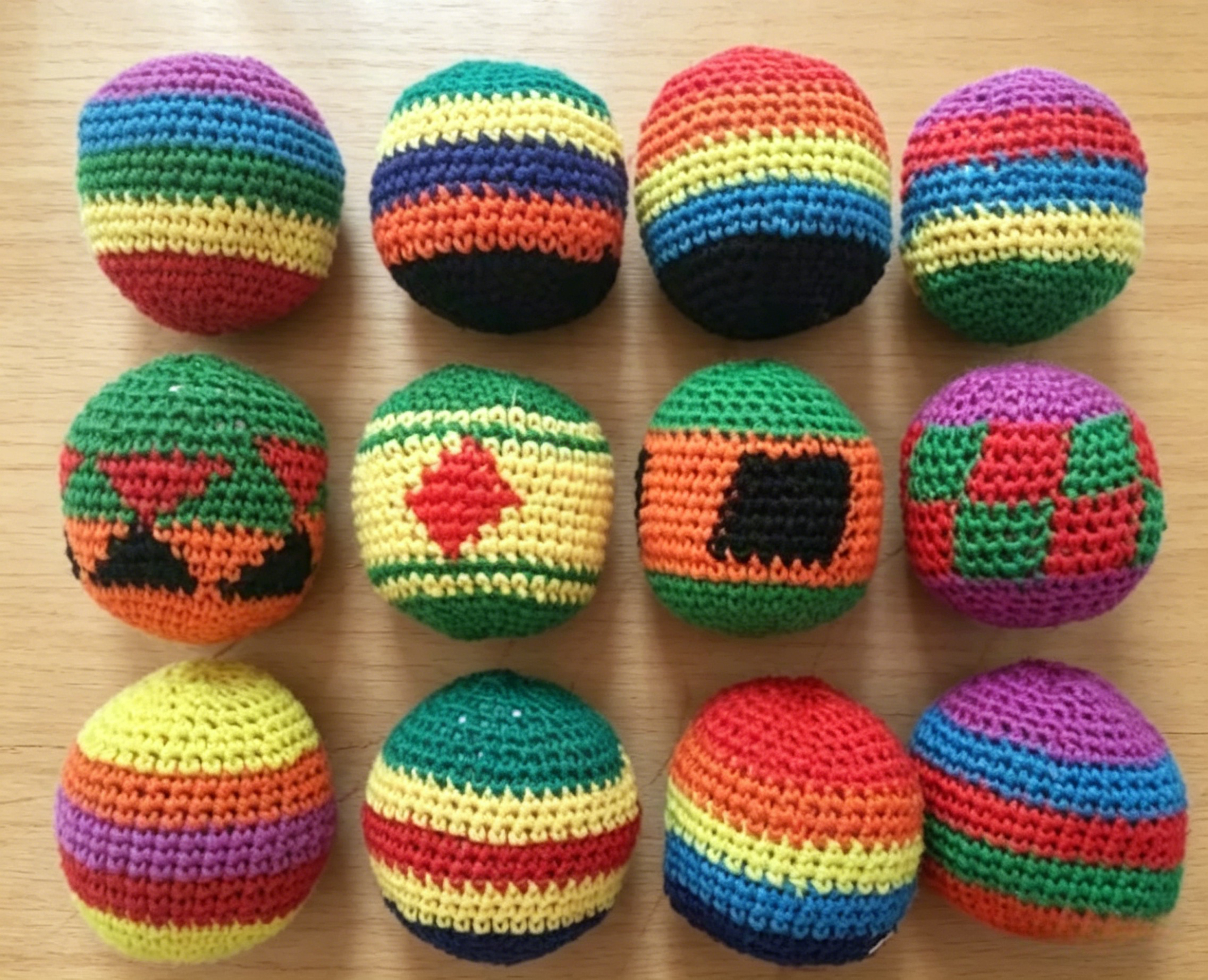 Kids Outdoor Play Equipment - Soft Handmade Sacks for Footbag Juggling
