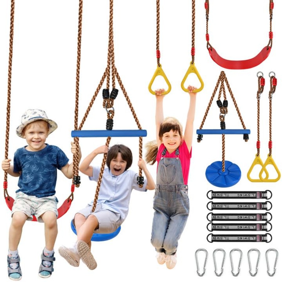 Kids Outdoor Monkey Bar Set - Backyard kids outdoor swing set: EVA