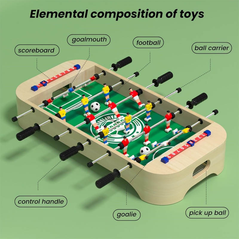 Kids Outdoor Folding Table - Mini Wooden Table Football Game Portable