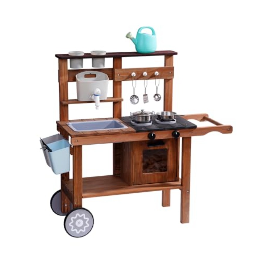 Kids Outdoor Wooden Playset - Outdoor mud kitchen for kids with