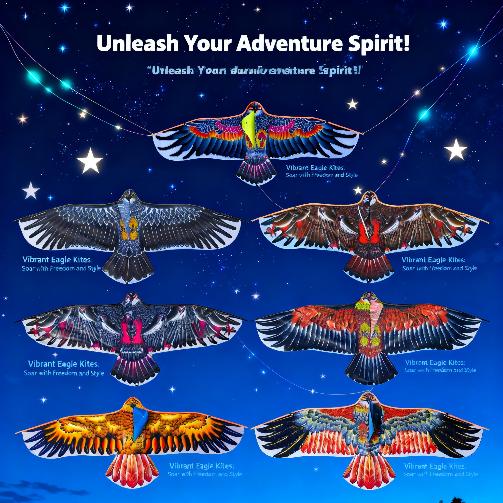 Kids Outdoor Play Equipment - 1.1m Eagle Kite With 30m Kite