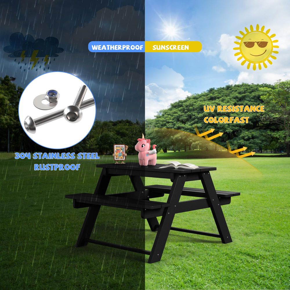 Kids Picnic Table, HDPE All We - Kids Outdoor Chair And Table avaliação e preço