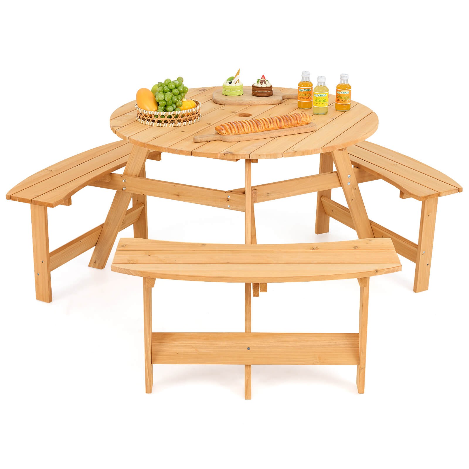 Kids Outdoor Wooden Picnic Tab - Kids Outdoor Bench With Umbrella avaliação e preço