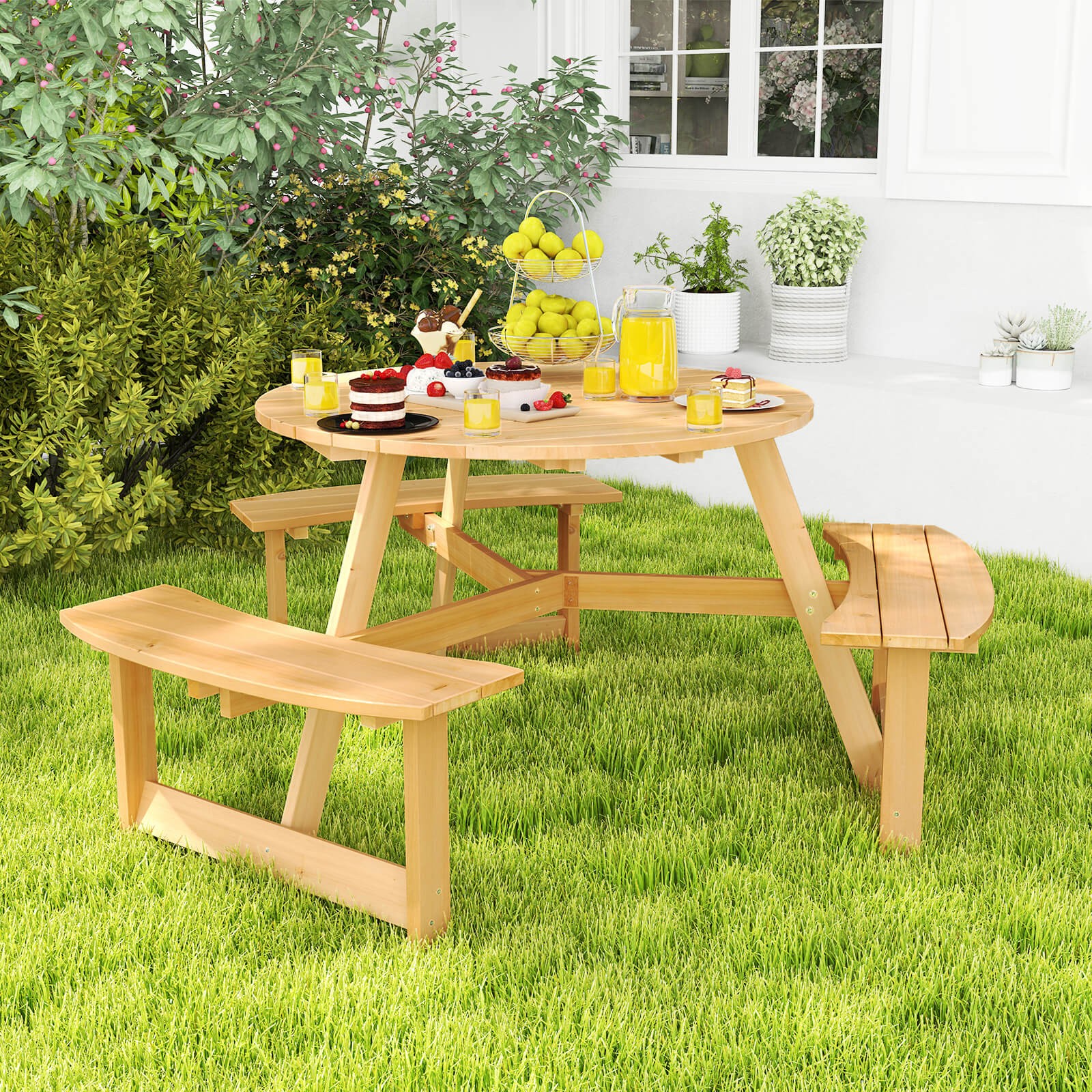Kids Outdoor Wooden Picnic Tab - Kids Outdoor Bench With Umbrella avaliação e preço