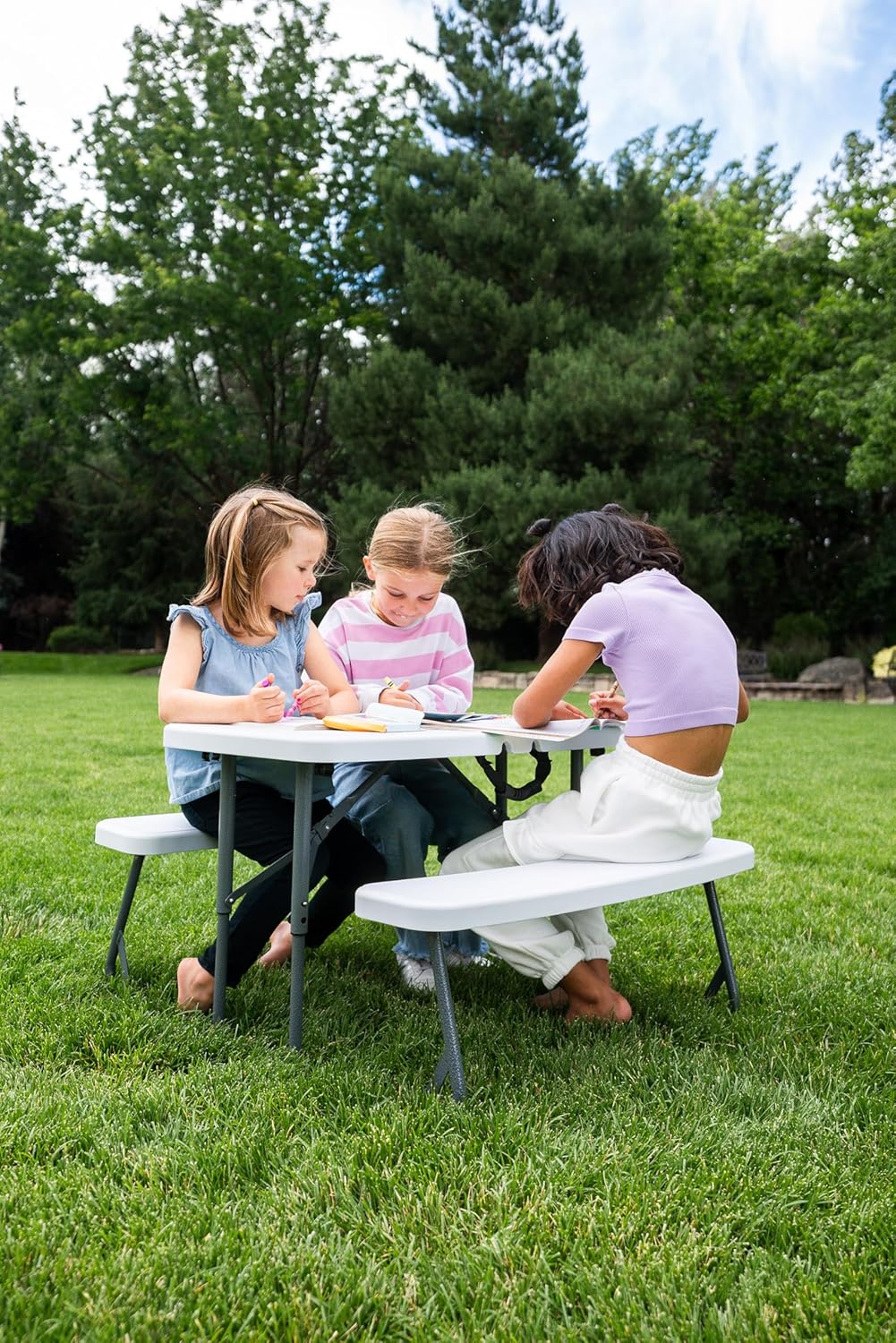 Portable Kids Picnic Table wit - Kids Outdoor Folding Table avaliação e preço