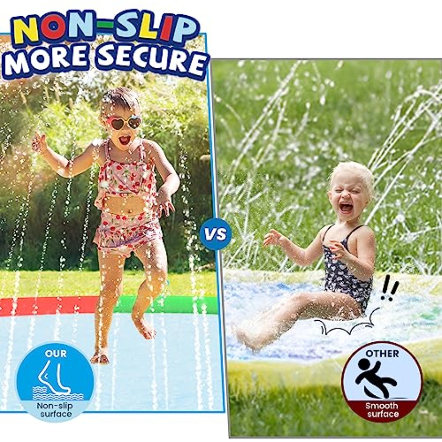 3 FT Large Splash Pad for Ages - Kids Outdoor Water Toys avaliação e preço