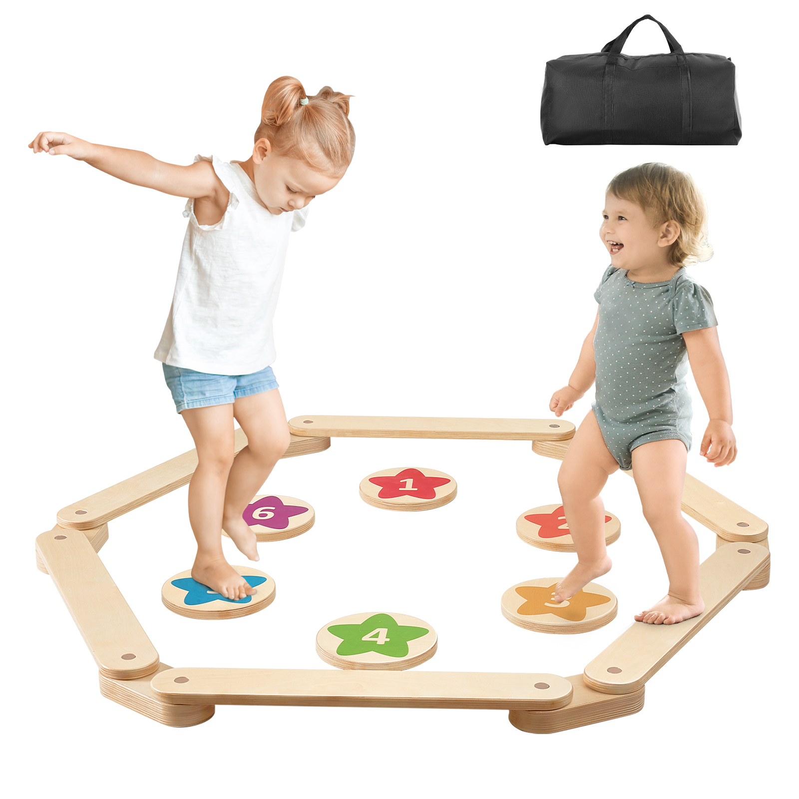 SucceBuy 6PCS Kids Balance Bea - Kids Outdoor Balance Beam avaliação e preço