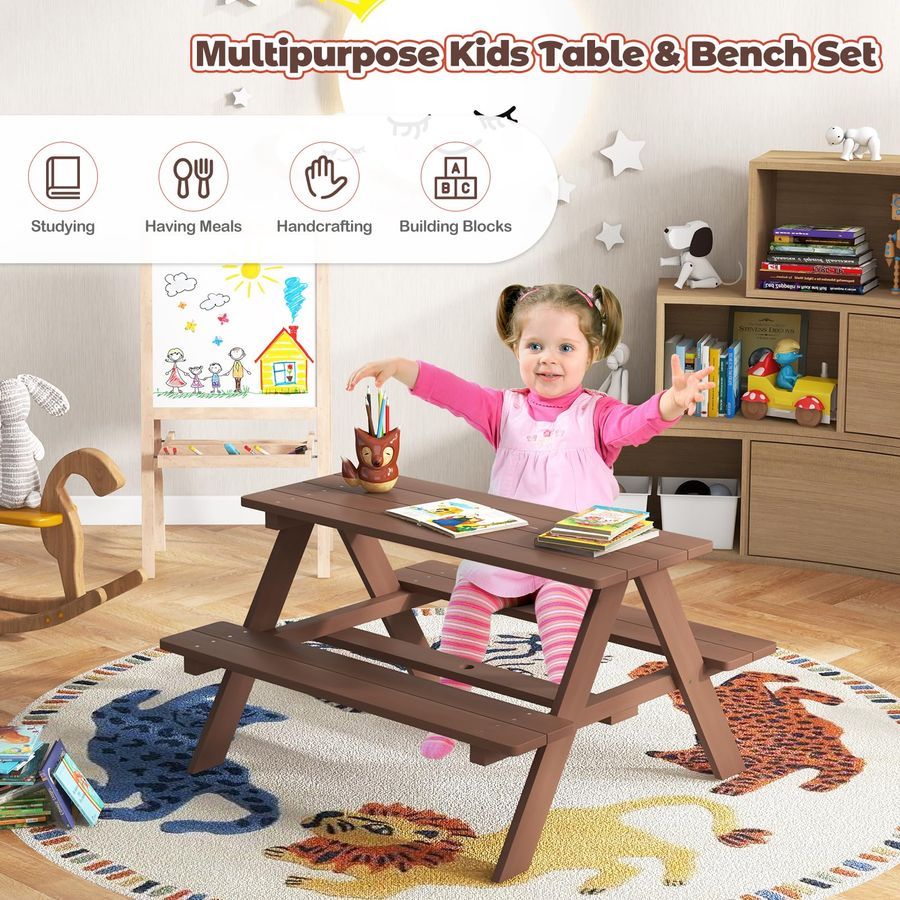 Kids Picnic Table, Toddler Out - Kids Outdoor Folding Table avaliação e preço