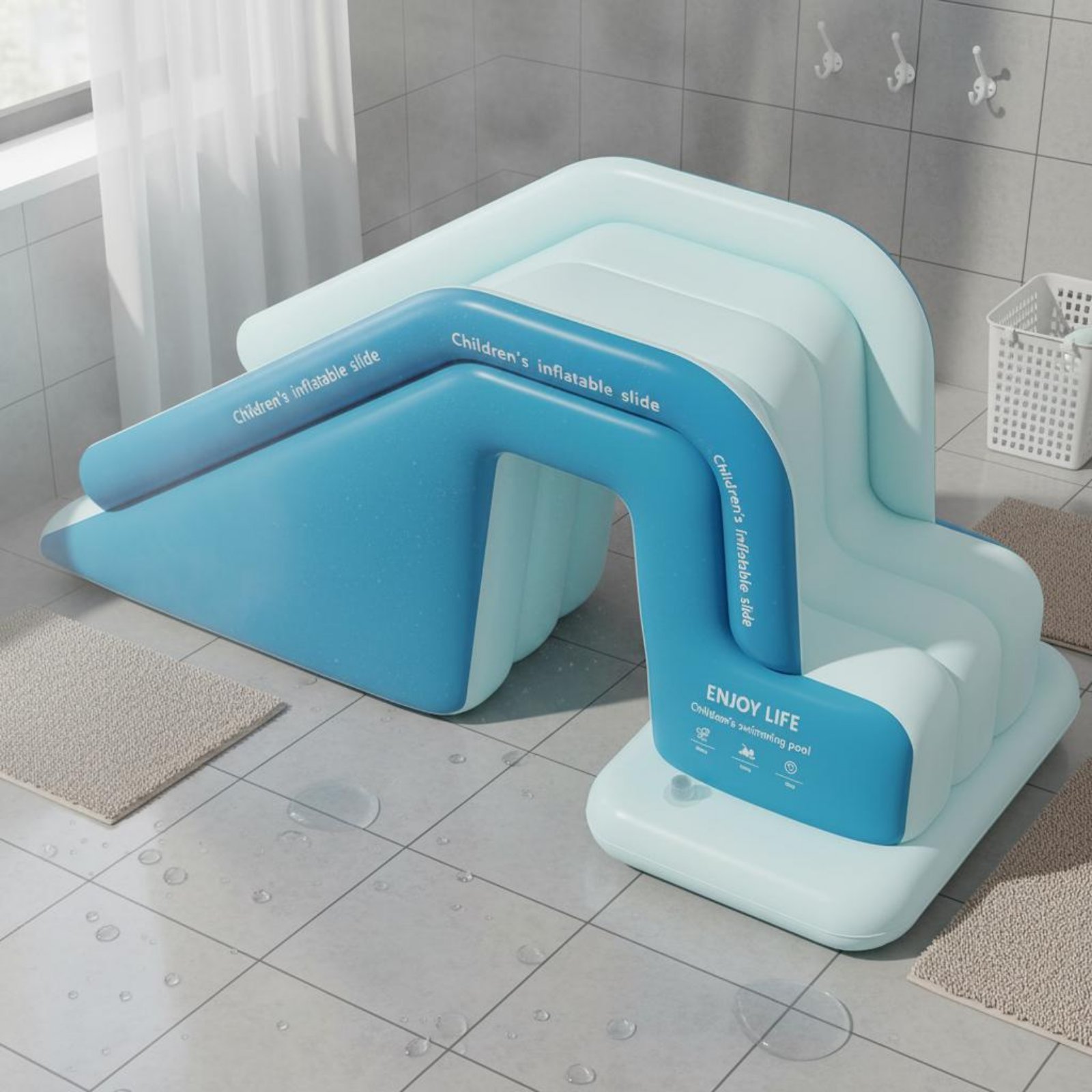 Inflatable Pool Slide Foldable - Kids Outdoor Water Toys avaliação e preço