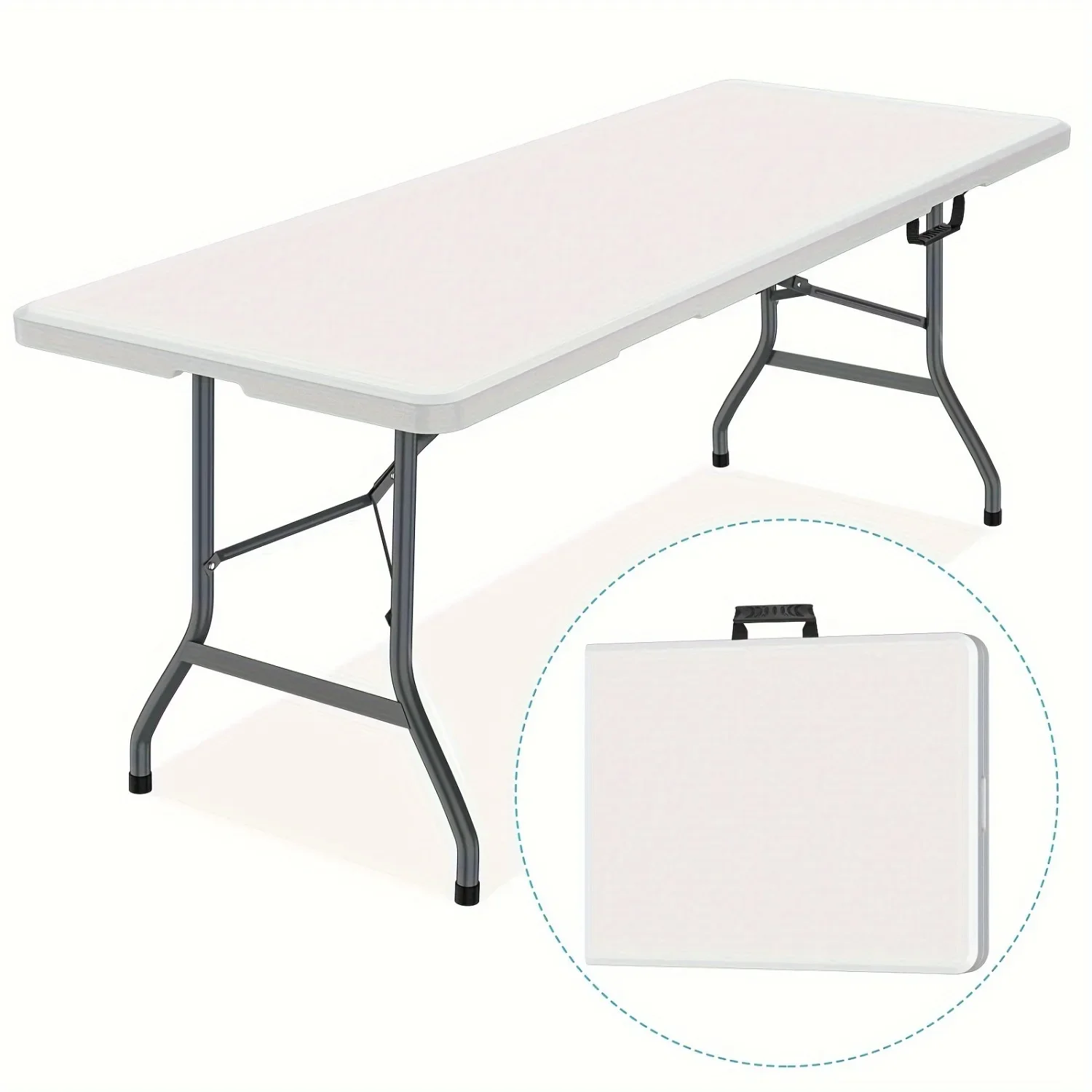 6FT Spacious Plastic Folding T - Kids Outdoor Folding Table avaliação e preço
