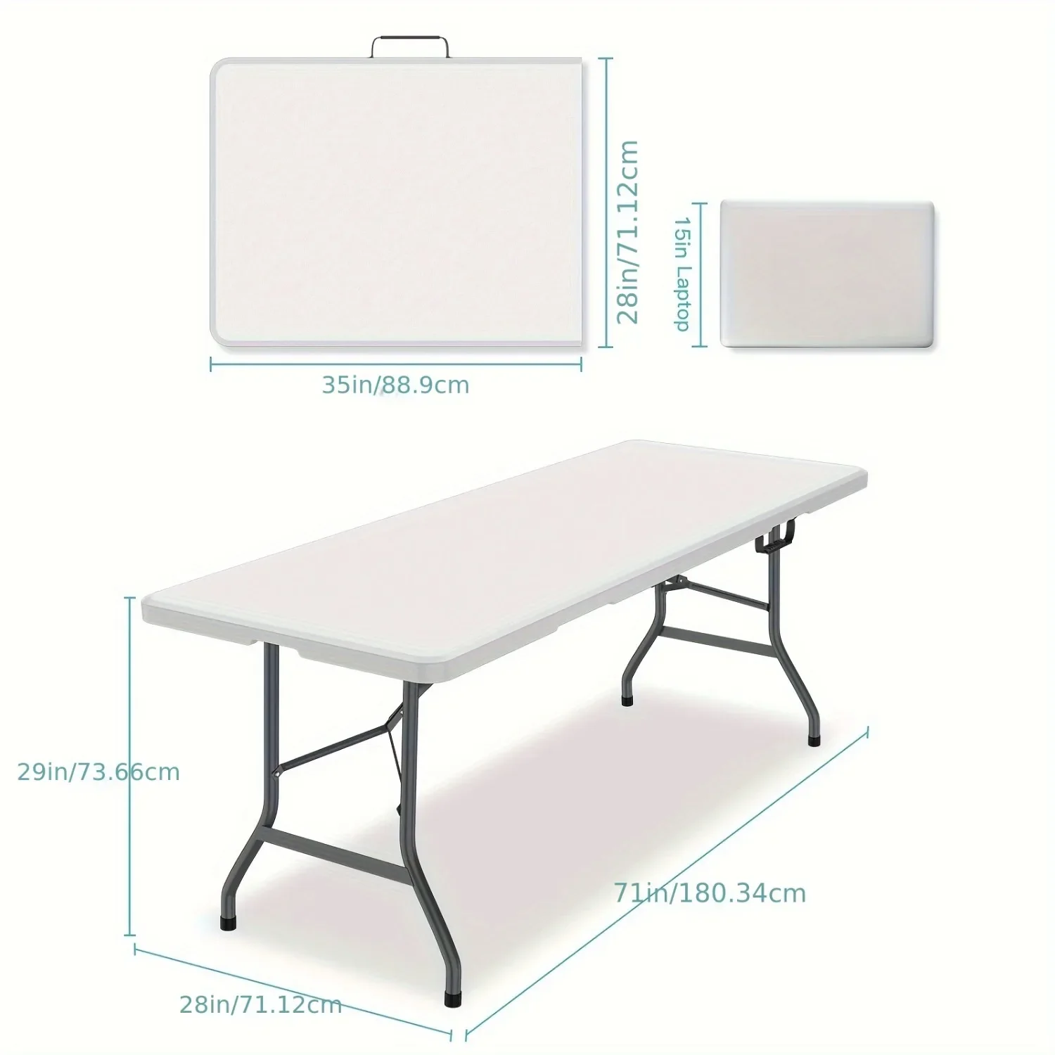 6FT Spacious Plastic Folding T - Kids Outdoor Folding Table avaliação e preço