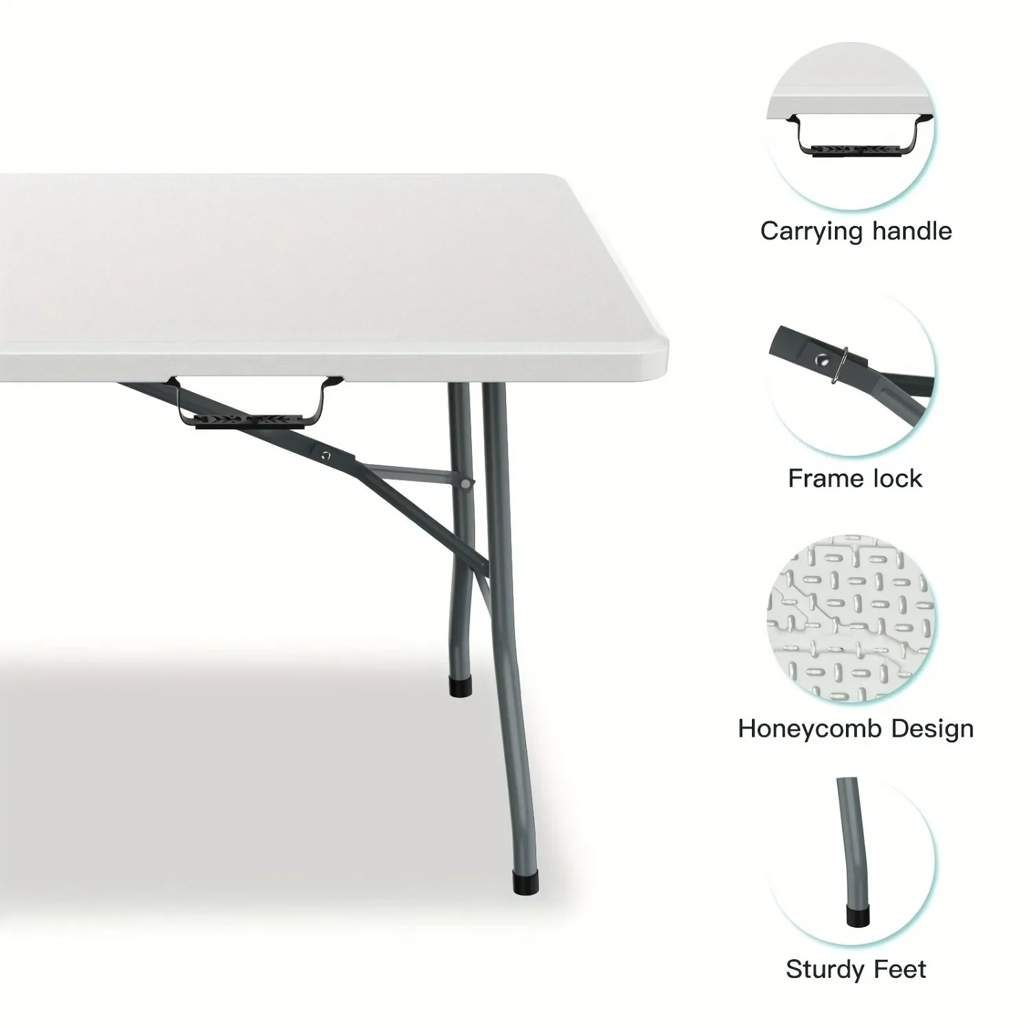 6FT Spacious Plastic Folding T - Kids Outdoor Folding Table avaliação e preço