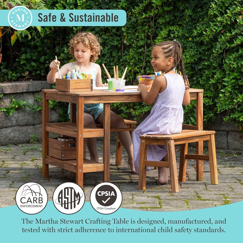 Kids Outdoor Crat Table and 2  - Kids Outdoor Wooden Playset avaliação e preço