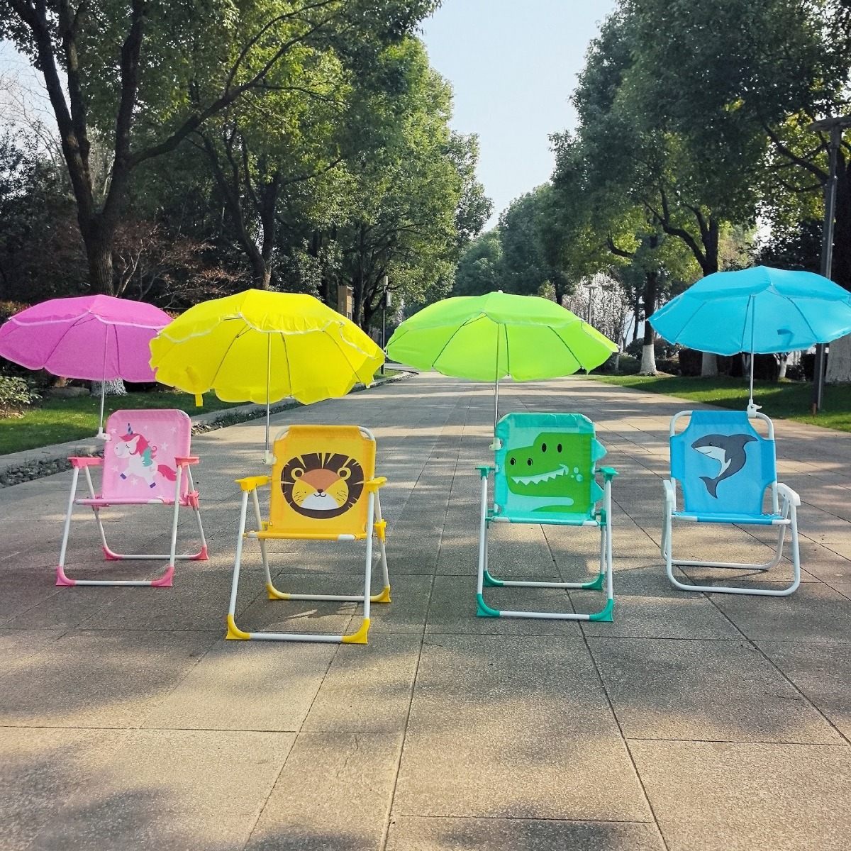 1 Set Folding Beach Chair with - Kids Outdoor Lounge Furniture avaliação e preço