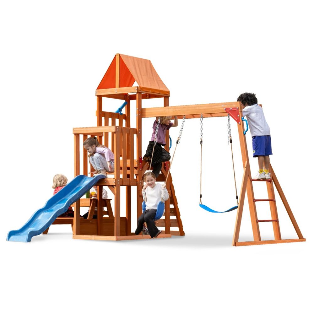 Playground Wooden Swing Sets f - Kids Outdoor Monkey Bar Set avaliação e preço