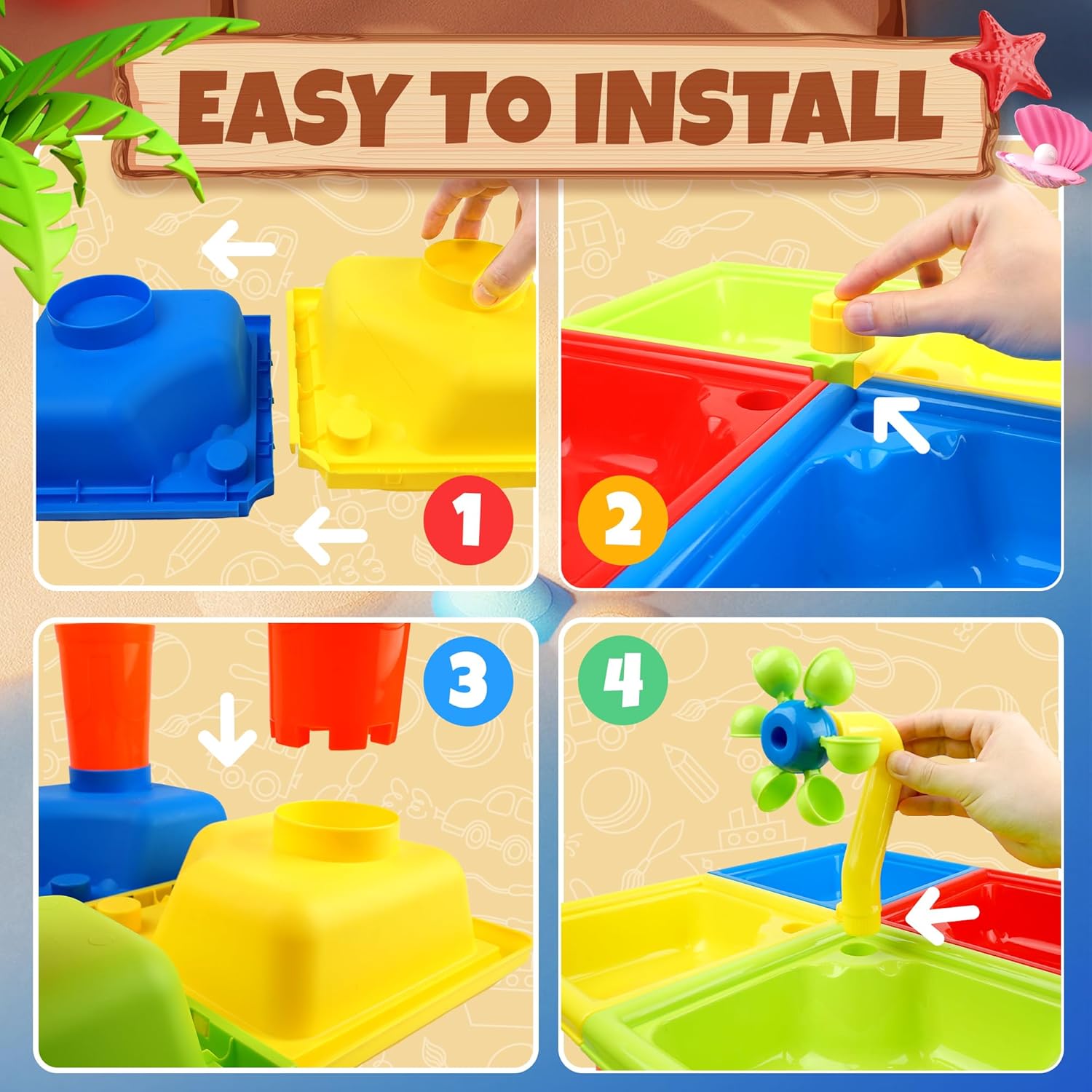 25 Pcs Summer Water Table for  - Kids Outdoor Water Toys avaliação e preço