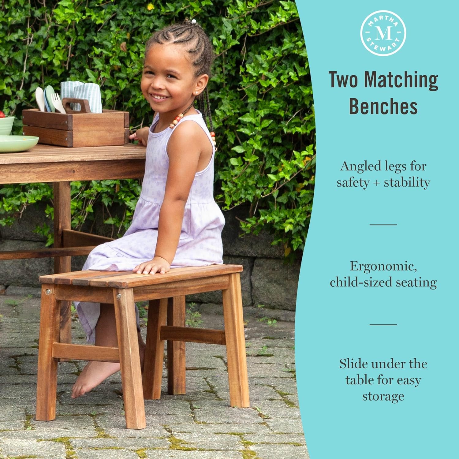 Kids Outdoor Table & Bench Set - Kids Outdoor Wooden Playset avaliação e preço