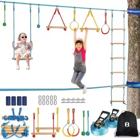 Warrior Obstacle Course Kit fo - Kids Outdoor Monkey Bar Set avaliação e preço