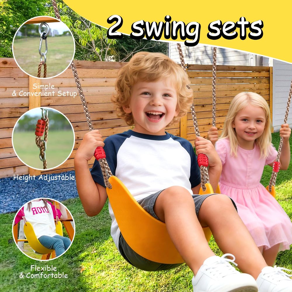 Wooden Swing Sets for Backyard - Kids Outdoor Monkey Bar Set avaliação e preço