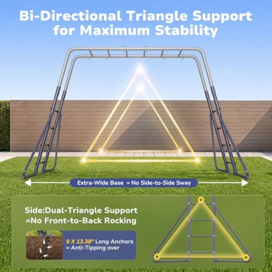 Backyard swing sets with monke - Kids Outdoor Monkey Bar Set avaliação e preço
