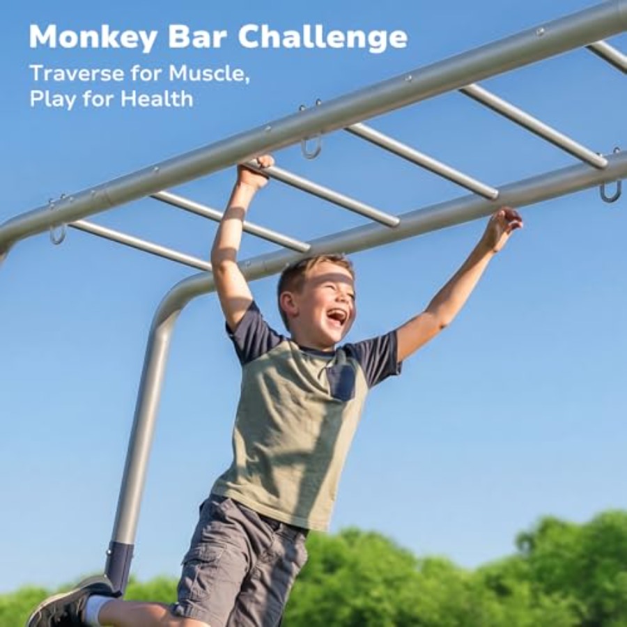 Backyard swing sets with monke - Kids Outdoor Monkey Bar Set avaliação e preço