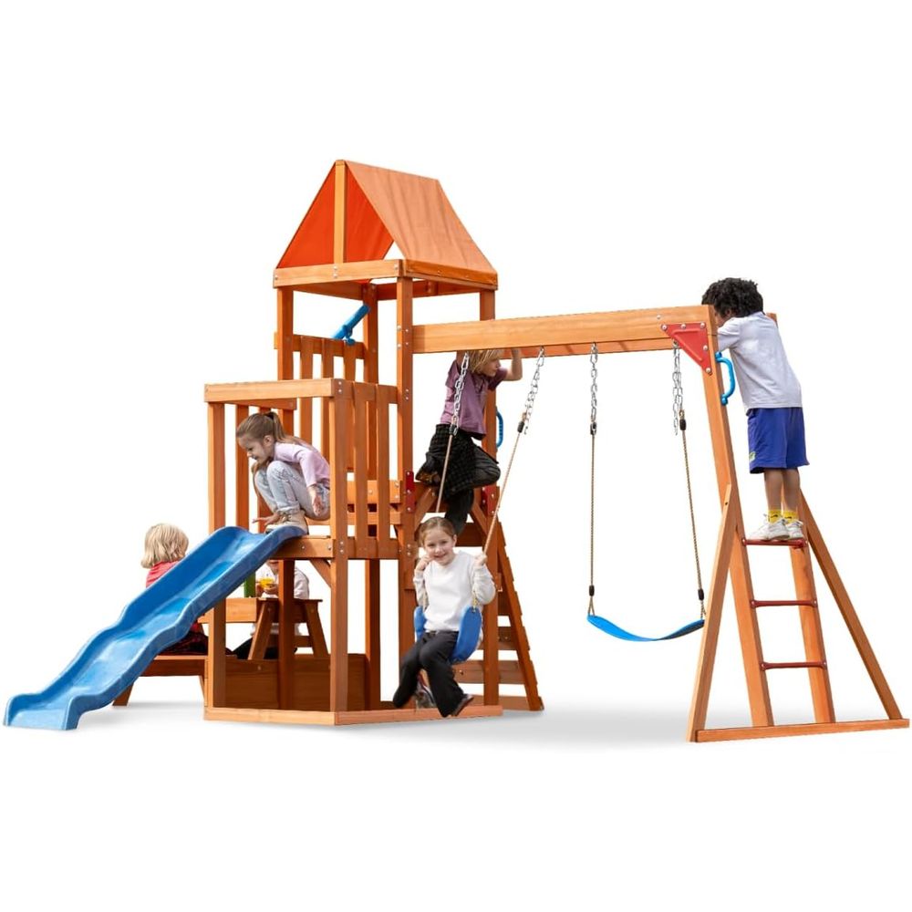 Dohin Playground Wooden Swing  - Kids Outdoor Monkey Bar Set avaliação e preço