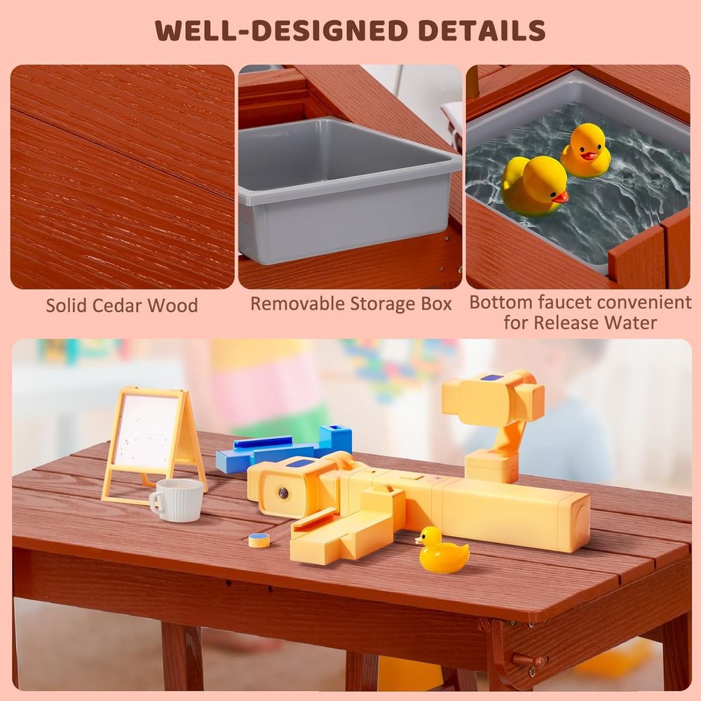 Outdoor Wooden Kids Picnic Tab - Kids Outdoor Umbrella avaliação e preço