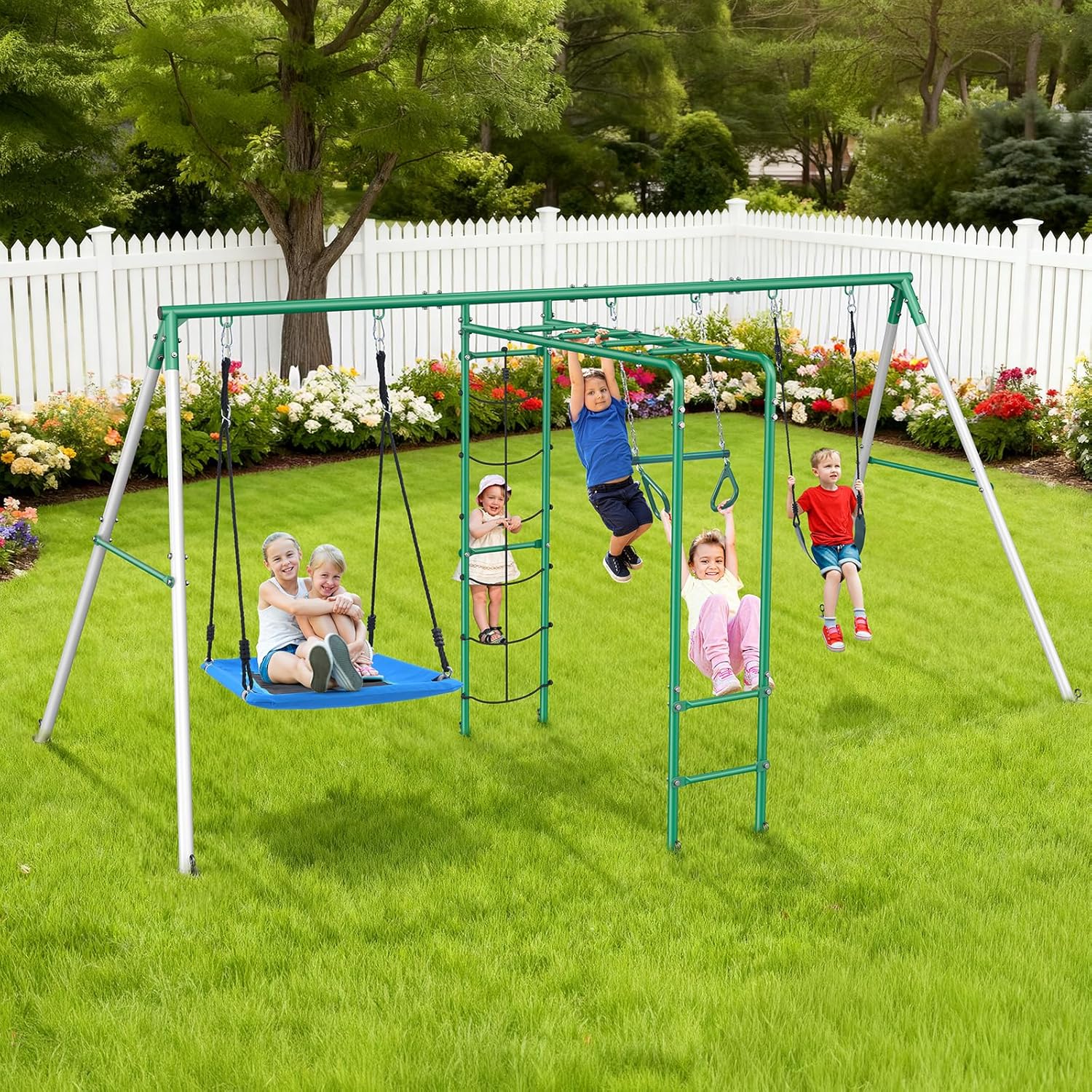 Backyard Swing Set Outdoor Kid - Kids Outdoor Monkey Bar Set avaliação e preço