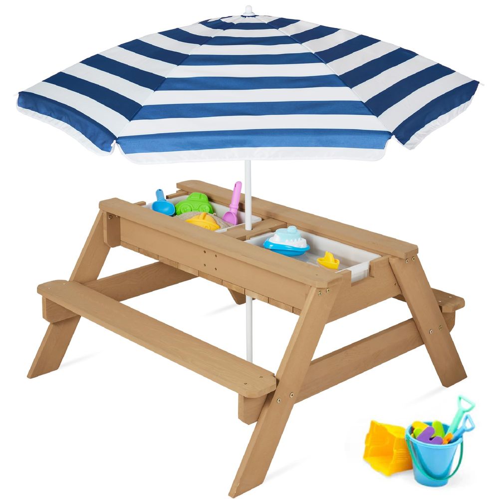 Kids Picnic Table with Umbrell - Kids Outdoor Umbrella avaliação e preço