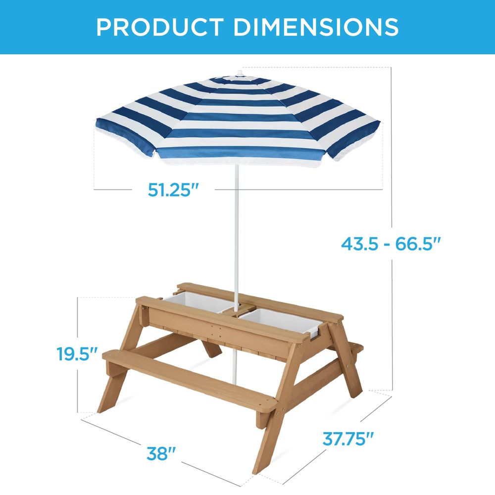 Kids Picnic Table with Umbrell - Kids Outdoor Umbrella avaliação e preço