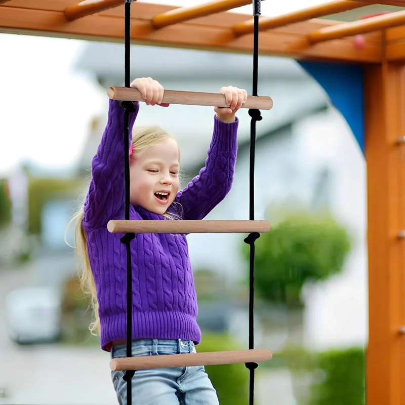 Children Climbing Rope Ladder  - Kids Outdoor Wooden Playset avaliação e preço