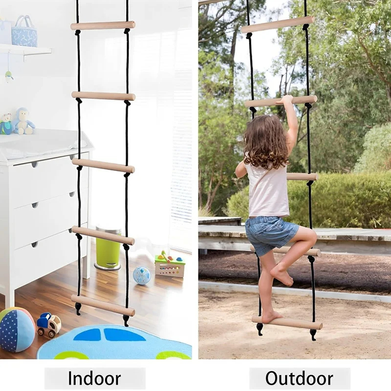 Children Climbing Rope Ladder  - Kids Outdoor Wooden Playset avaliação e preço