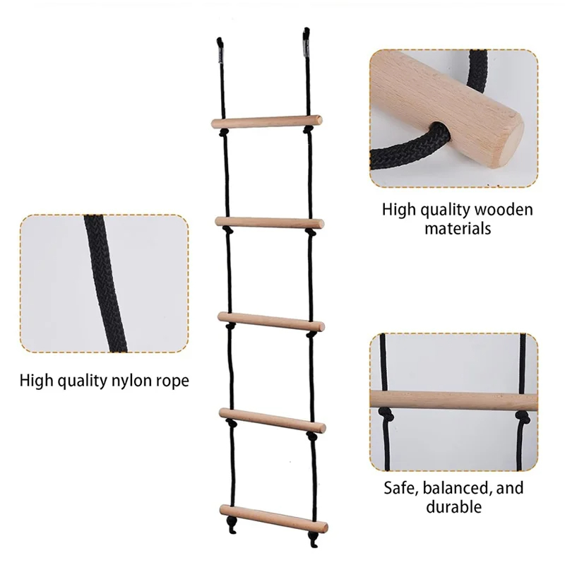 Children Climbing Rope Ladder  - Kids Outdoor Wooden Playset avaliação e preço