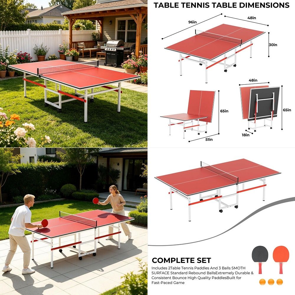 Table Tennis Table with Net, I - Kids Outdoor Folding Table avaliação e preço