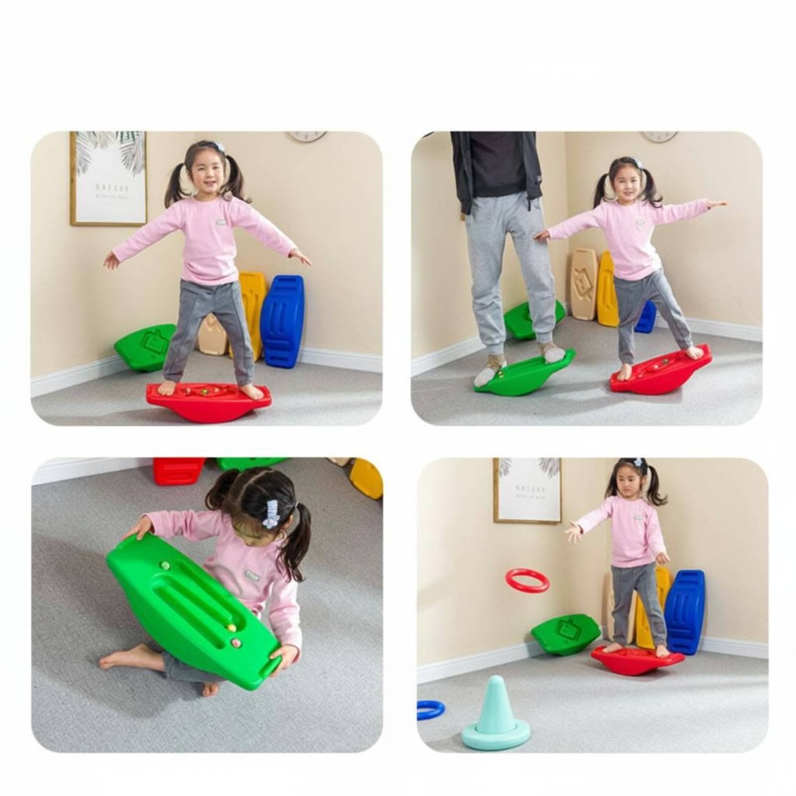 Wobble Balance Board Non-Slip  - Kids Outdoor Balance Beam avaliação e preço