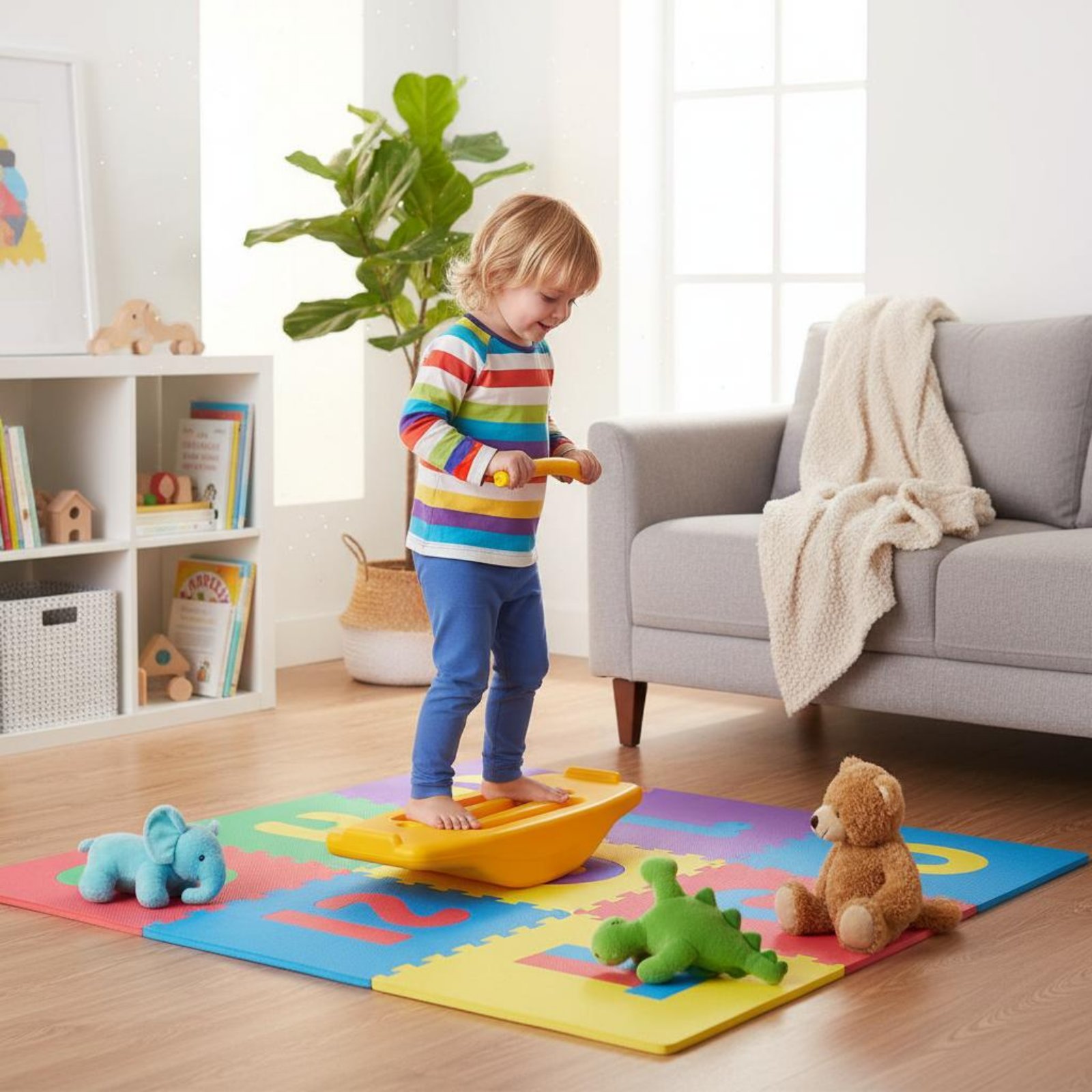 Wobble Balance Board Non-Slip  - Kids Outdoor Balance Beam avaliação e preço