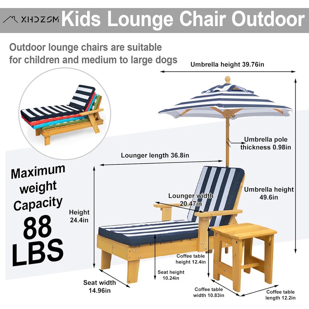 Outdoor Kids Lounge Chair with - Kids Outdoor Chair And Table avaliação e preço