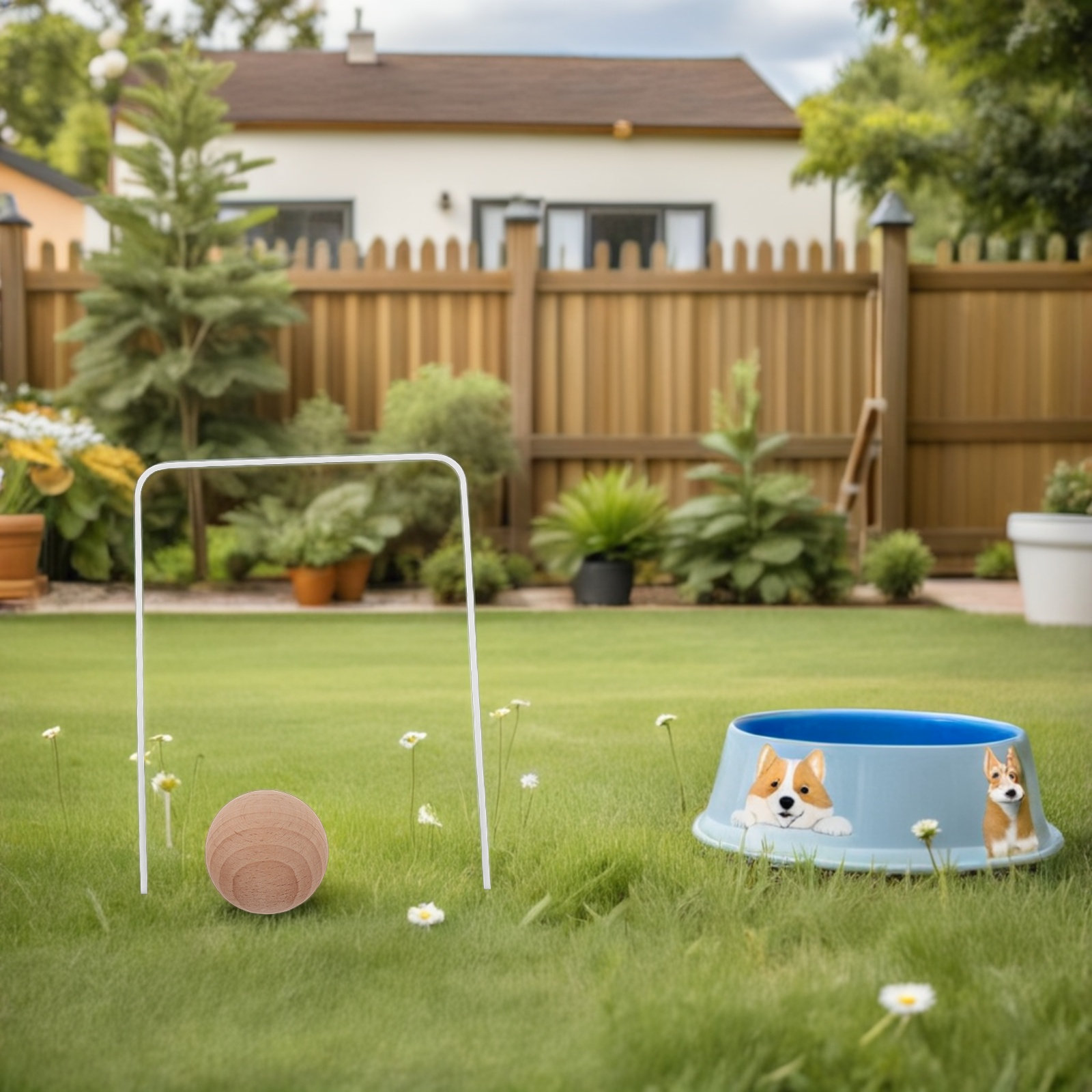 1Set Croquet Set Kids Outdoor  - Kids Outdoor Wooden Playset avaliação e preço