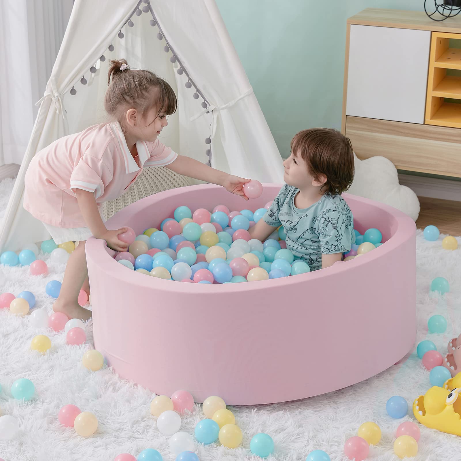 Foam Baby Ball Pit for Toddler - Kids Outdoor Wendy House avaliação e preço