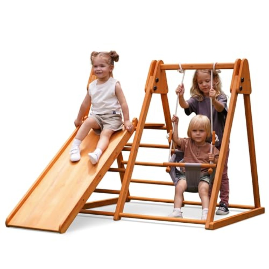Outdoor jungle gym for kids 18 - Kids Outdoor Wooden Playset avaliação e preço