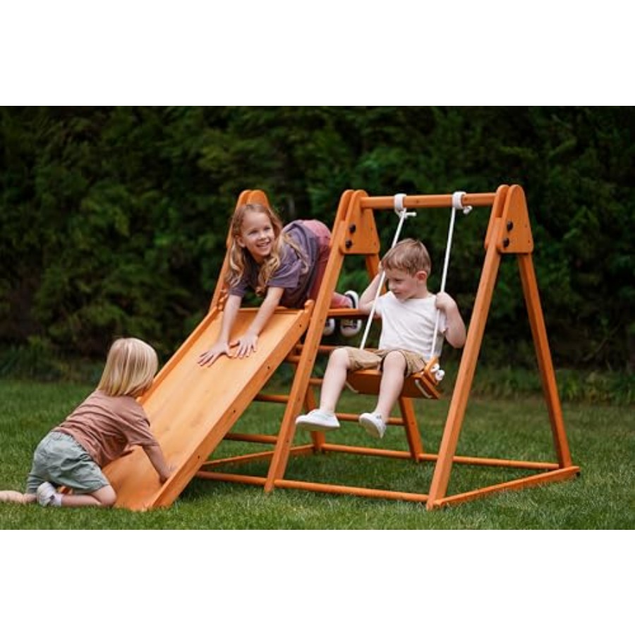 Outdoor jungle gym for kids 18 - Kids Outdoor Wooden Playset avaliação e preço