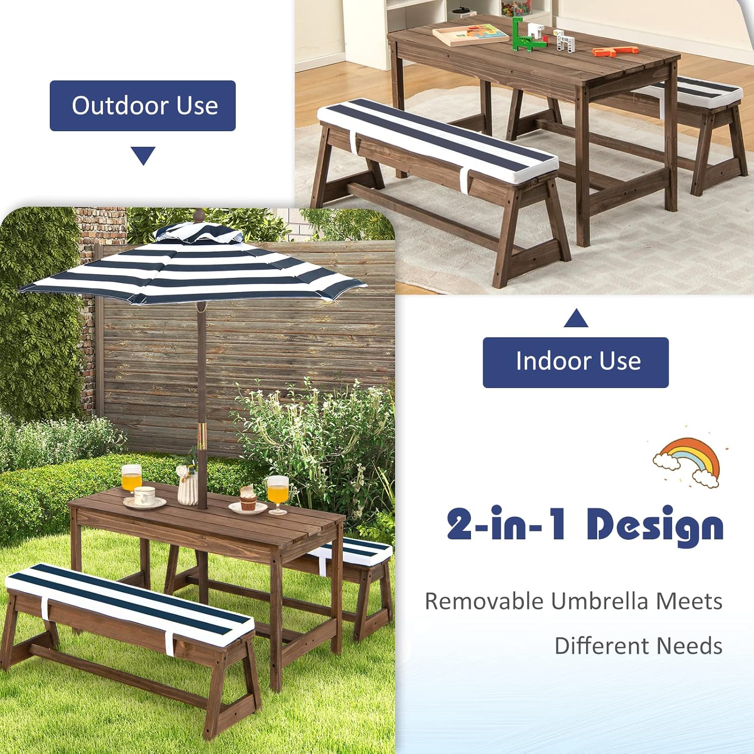 Height Adjustable Wooden Kids  - Kids Outdoor Umbrella avaliação e preço