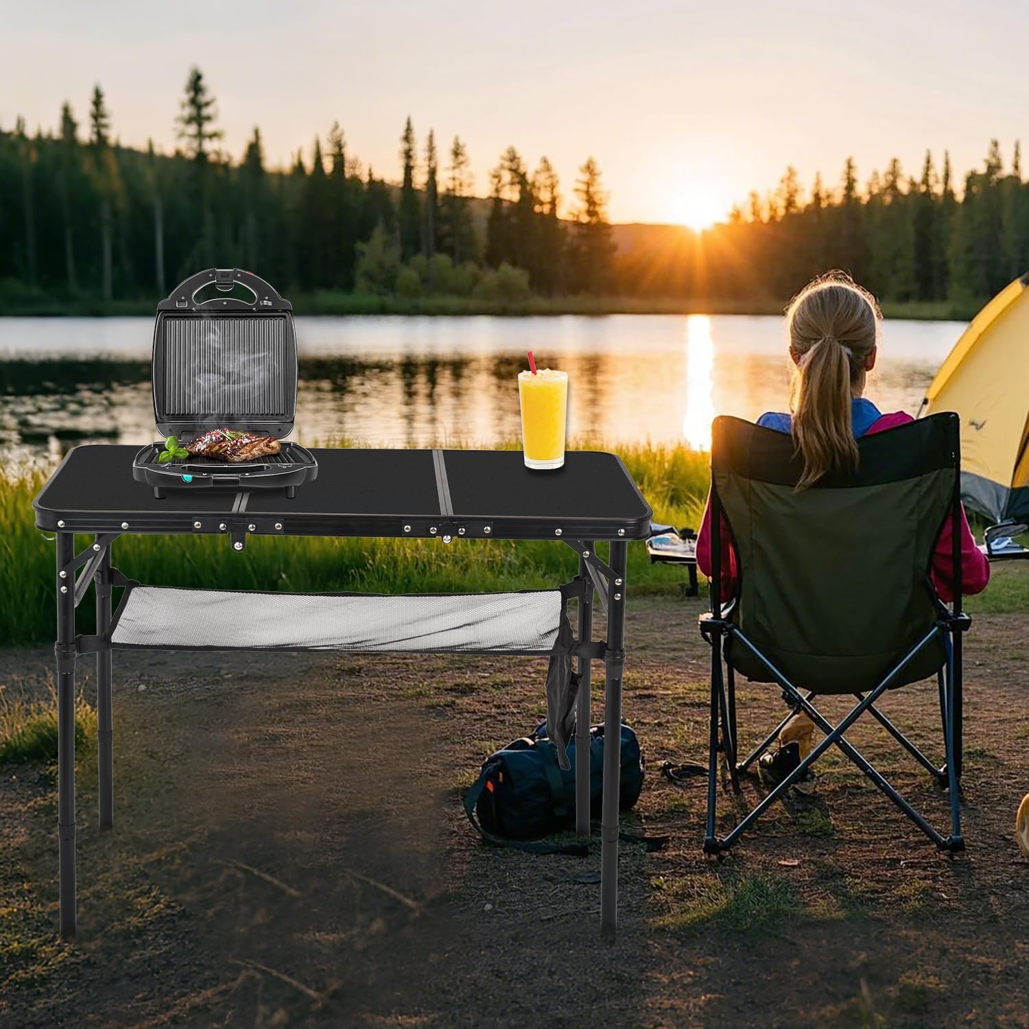 Portable Folding Camping Table - Kids Outdoor Folding Table avaliação e preço