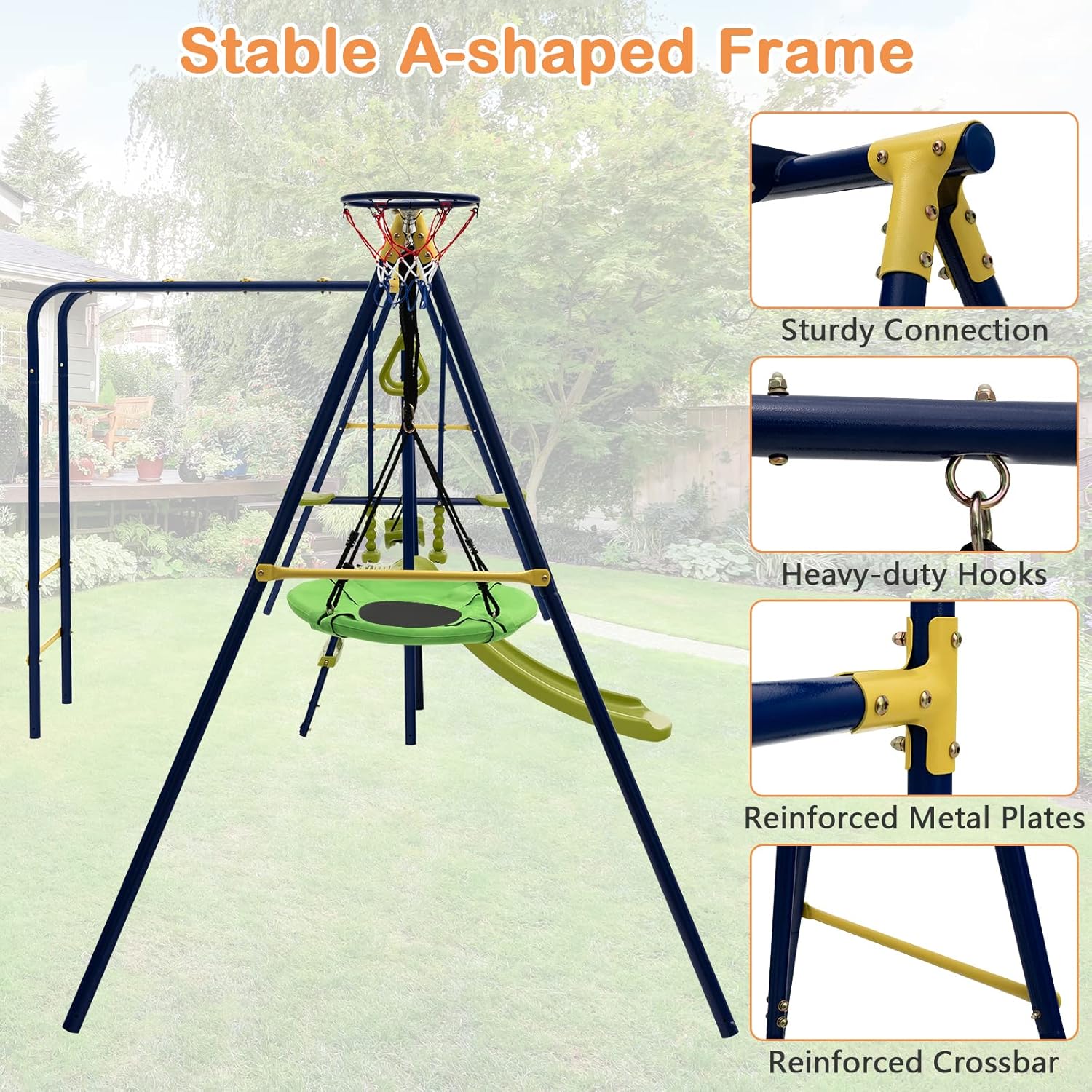 660lbs 7-in-1 Heavy Duty Kids  - Kids Outdoor Monkey Bar Set avaliação e preço